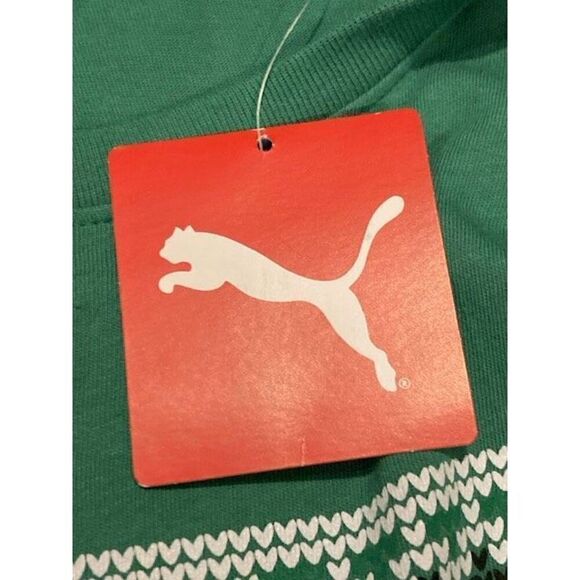 NEW Puma Women’s Christmas ‘Ugly Sweater’ Tee T-shirt Green Size XL - Picture 5 of 13